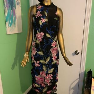 Nicole Miller dress with floral embroidery
